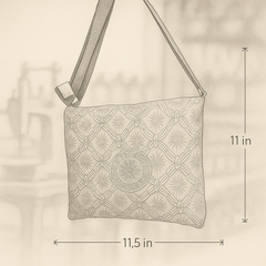 Elegant Block Print Sling Bag with Mandala Accent