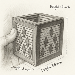 Geometric Bamboo Accent Box – Handcrafted Elegance