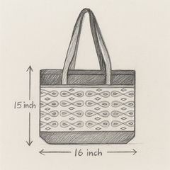 Multicolor Embroidered Beige & Blue Jute Handbag