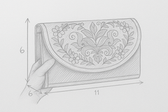 Elegant Bright Embroidered Clutch in Pink with Floral Handwork