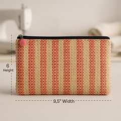 Sunrise Stripe Handwoven Jute Zipper Pouch
