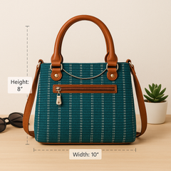 Teal Blue Handcrafted Mini Tote Bag –  Sling Handbag for Women