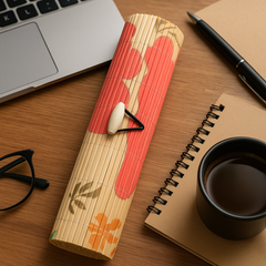 Floral Art Bamboo Clutch Case