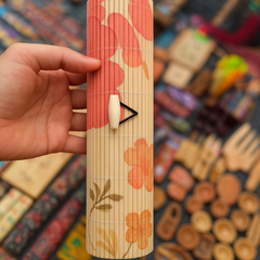 Floral Art Bamboo Clutch Case