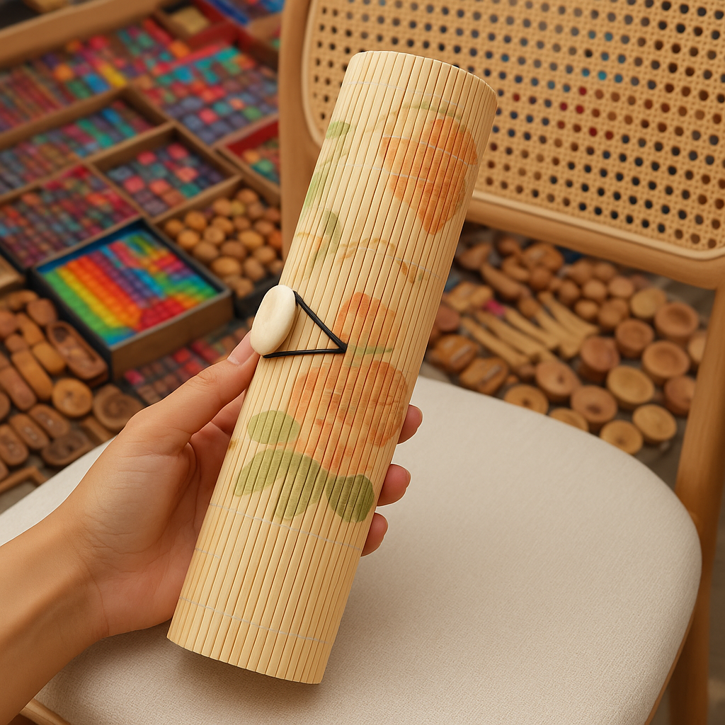 Peach Bloom Bamboo Clutch Case