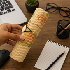 Peach Bloom Bamboo Clutch Case