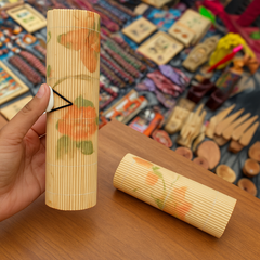 Peach Bloom Bamboo Clutch Case