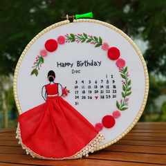 Handmade Birthday Calendar Hoop – December Theme