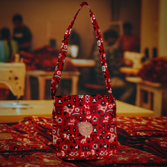 Tribal Red Handcrafted Sling Bag