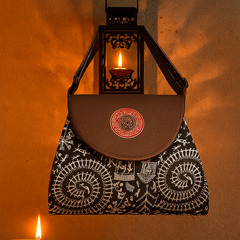Mini Mandala Flap Sling Bag – Maroon Delight