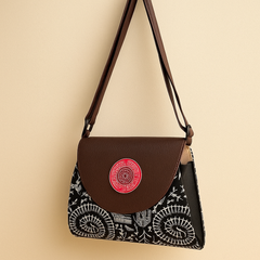 Mini Mandala Flap Sling Bag – Maroon Delight
