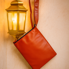 Brown Faux Leather Tribal Sling Pouch