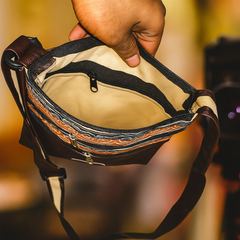 Dark Brown Tribal Sling Pouch – Faux Leather Classic