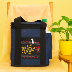 Handbag – Floral Embroidered with Side Bottle Holder