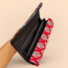 Vibrant Red Tribal Clutch – Handcrafted Ethnic Embroidery