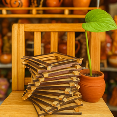Modern Stacked Bamboo Pen Holder – Eco Chic Design