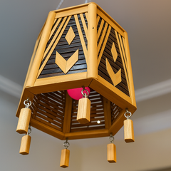 Elegant Hexa Bamboo Ceiling Hanging – Handcrafted Décor