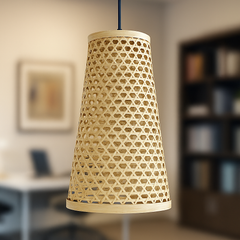 Woven Cone Bamboo Lampshade – Sleek Minimalist Style