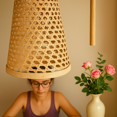 Woven Cone Bamboo Lampshade – Sleek Minimalist Style