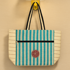 Blue Weave Daily Tote – Handloom Eco Carry Bag
