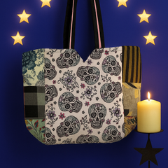 Floral Mixed Fabric Patchwork Tote Bag