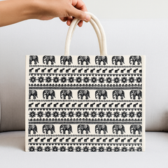 Khadi Handbag with Multicolor Tribal Art Print