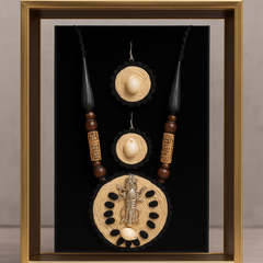 Handcrafted Tribal Necklace Set with Durga Pendant