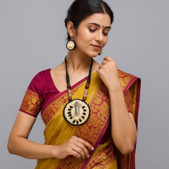 Handcrafted Tribal Necklace Set with Durga Pendant