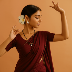 Black Thread Tribal Necklace with Wooden Tube Pendant