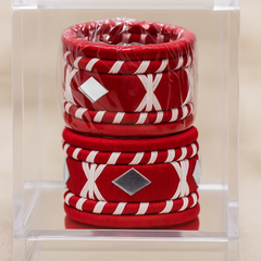 Red Silk Thread Mirror Work Bangles