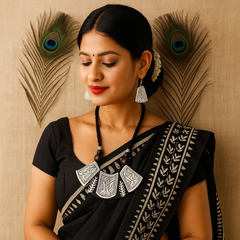 Black & White Tribal Art Necklace Set