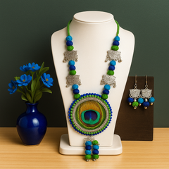 Peacock Glory Multicolor Thread Necklace Set