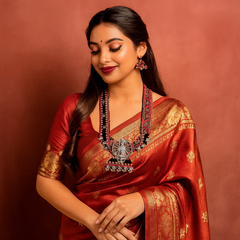 Handcrafted Goddess Lakshmi Temple Necklace Set