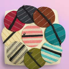 Multicolor Round Zipper Coin Pouch – Set of 9