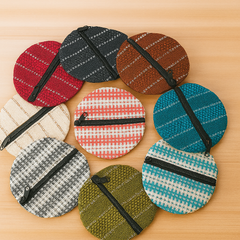 Multicolor Round Zipper Coin Pouch – Set of 9