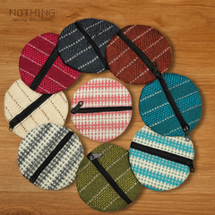 Multicolor Round Zipper Coin Pouch – Set of 9