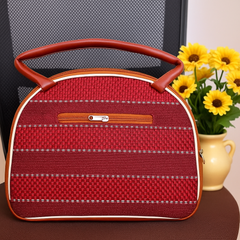 Elegant Red Handcrafted Tote Bag
