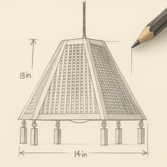 Elegant Tapered Bamboo Pendant Lamp – Handcrafted Study Light
