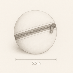 Rust Brown Round Jute Zipper Pouch