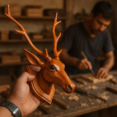 Wooden Deer Wall Mount